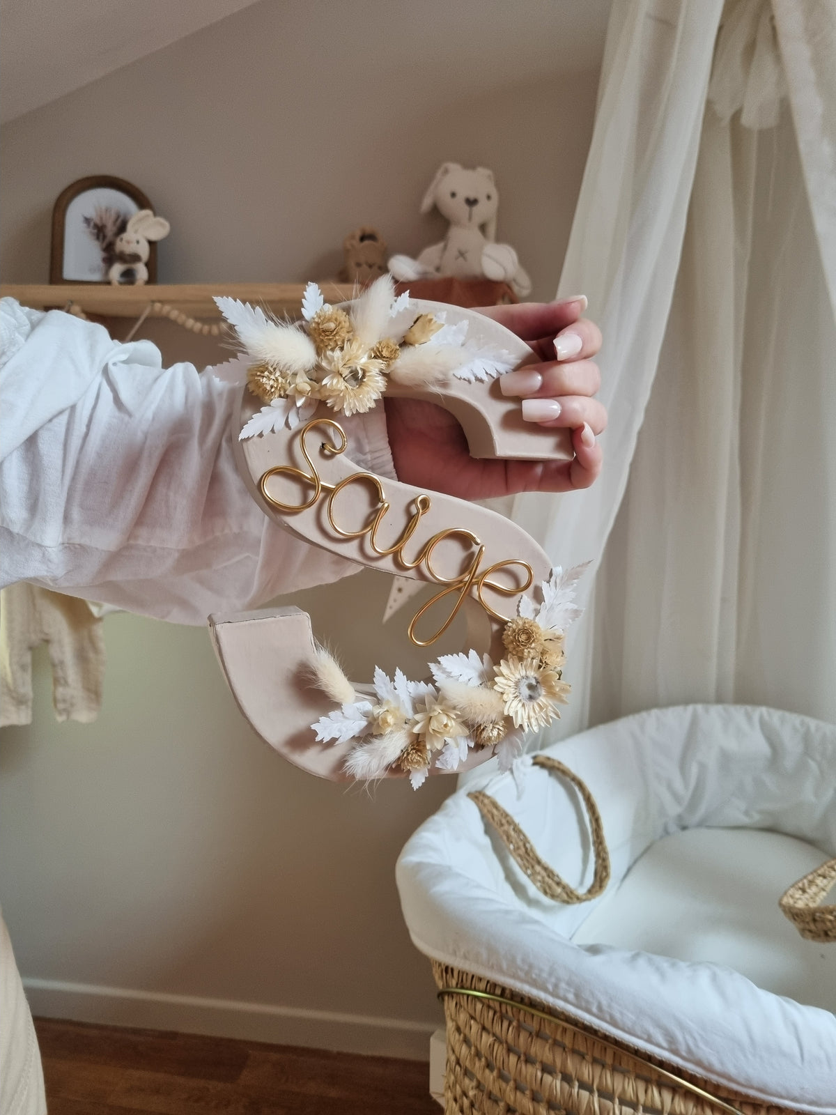Lettre Fleurie - Beige